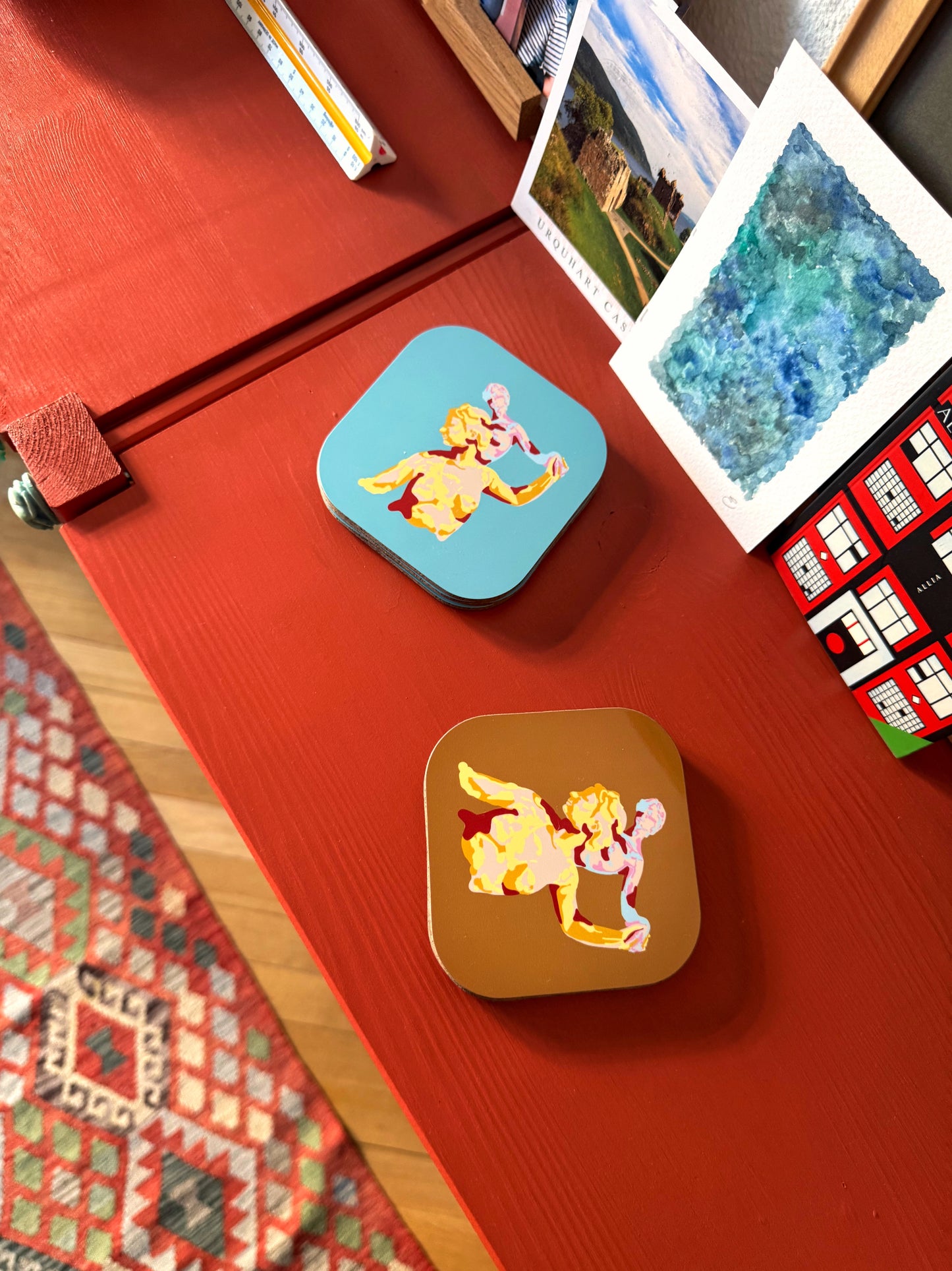 COASTER SET 4 PIECES OCHER MSVO