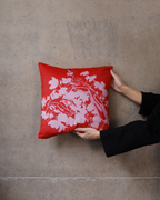 VELVET CUSHION COVER RED&ROSE THCM_RR