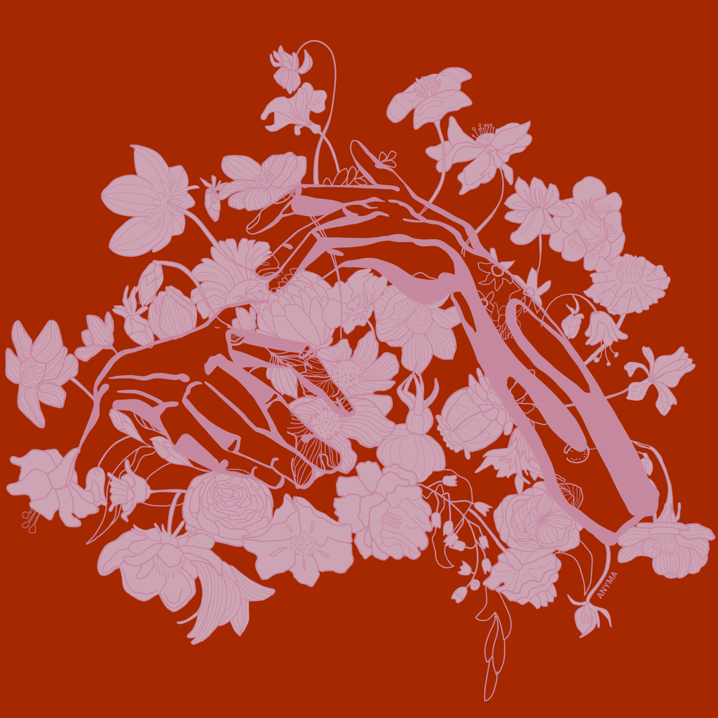 VELVET CUSHION COVER RED&ROSE THCM_RR