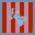 VELVET CUSHION COVER RED&ROSE THCR_RRB